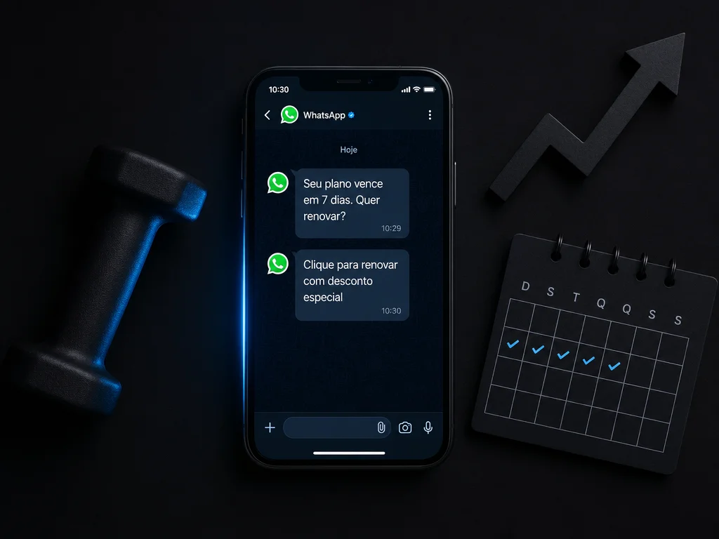 Renovação automática de plano de academia via WhatsApp — redução de evasão