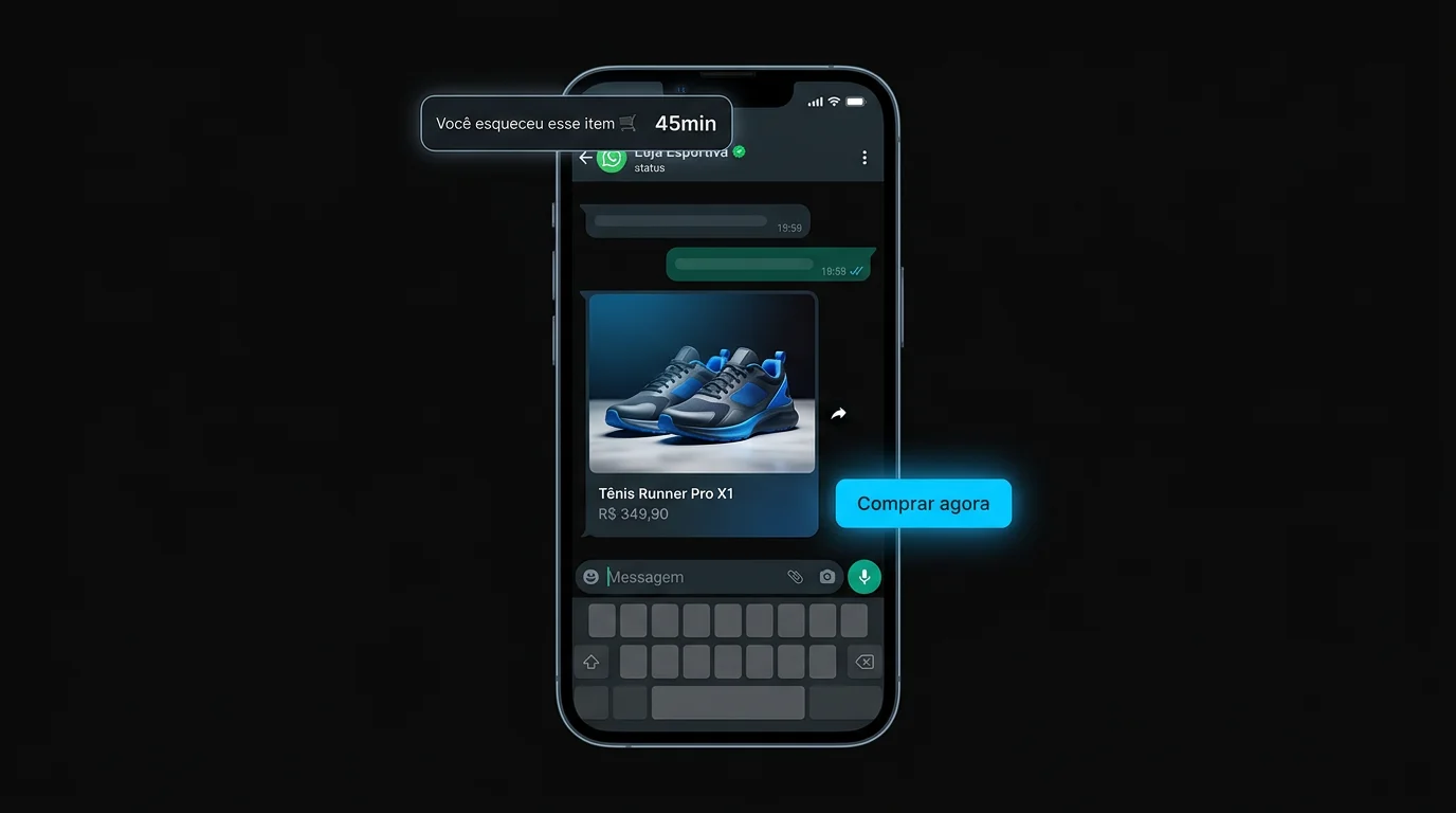Chatbot WhatsApp para e-commerce — recuperação de carrinho abandonado automaticamente
