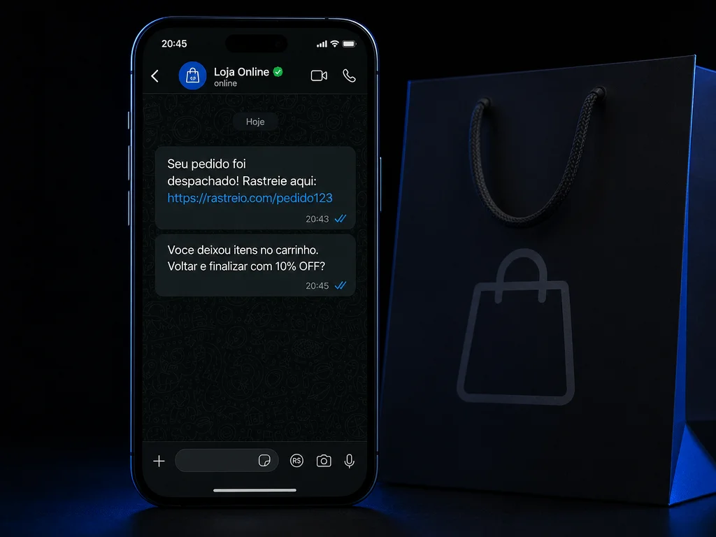 Rastreio automático de pedido e recuperação de carrinho abandonado via WhatsApp
