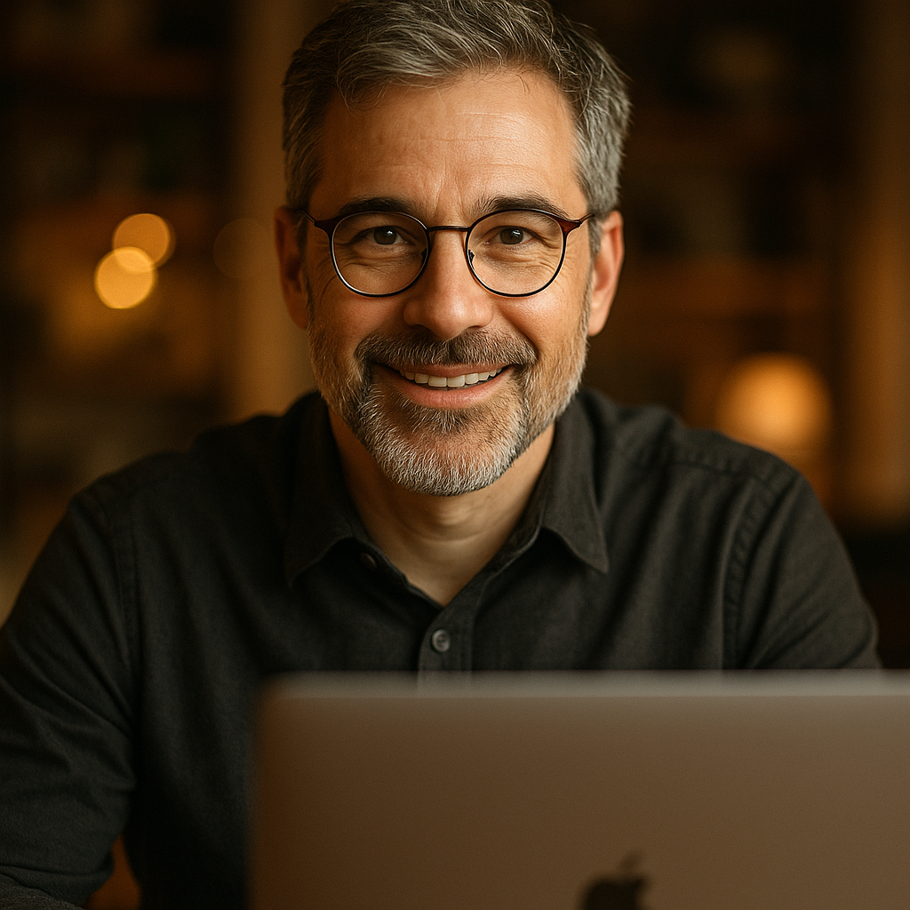 Empresário satisfeito com os resultados da automação